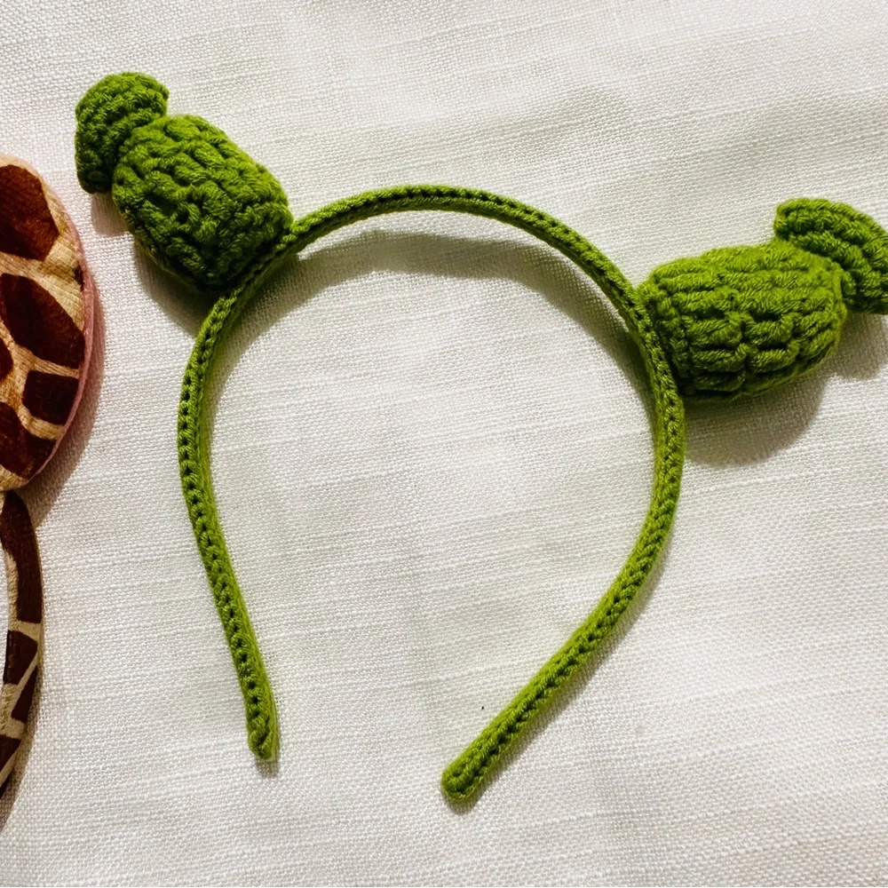 NEW giraffe ears headband & green crochet headband Halloween costume cosplay